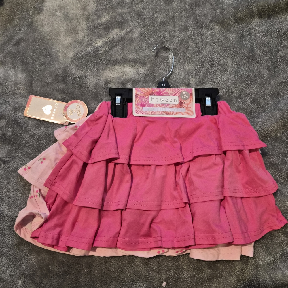 btween Pink Layered Skirt for Kids